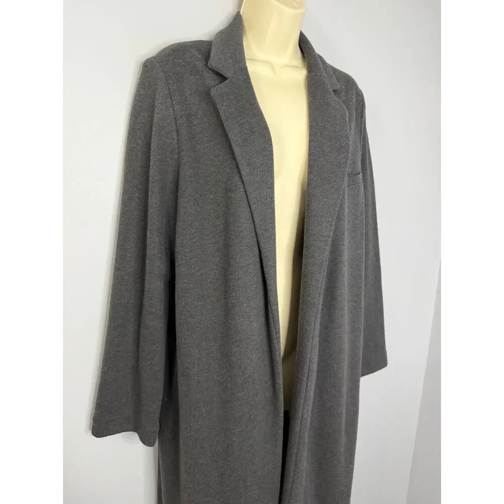 M. Martin Long Cardigan Duster Jacket Open Front Pockets Soft Sz M